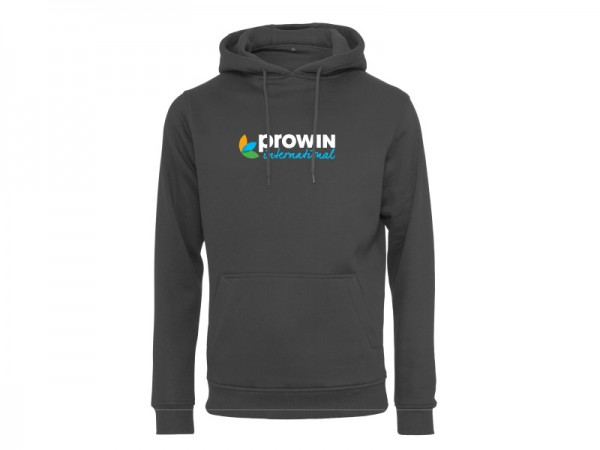 Herren/Unisex Hoodie Schwarz mit mehrfarbigem Transferdruck