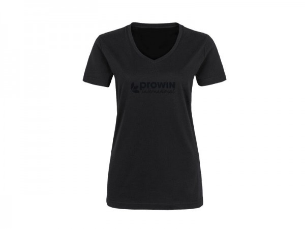 Damen T-Shirt Schwarz mit proWIN-Logo Schwarz Matt