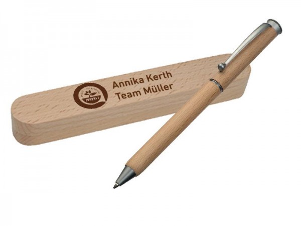 Holz-Kugelschreiber mit Etui