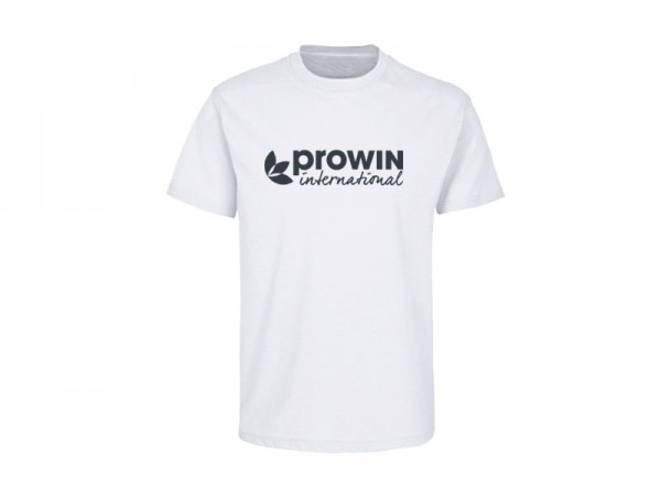 Herren/Unisex T-Shirt Weiß mit proWIN-Logo Schwarz Matt