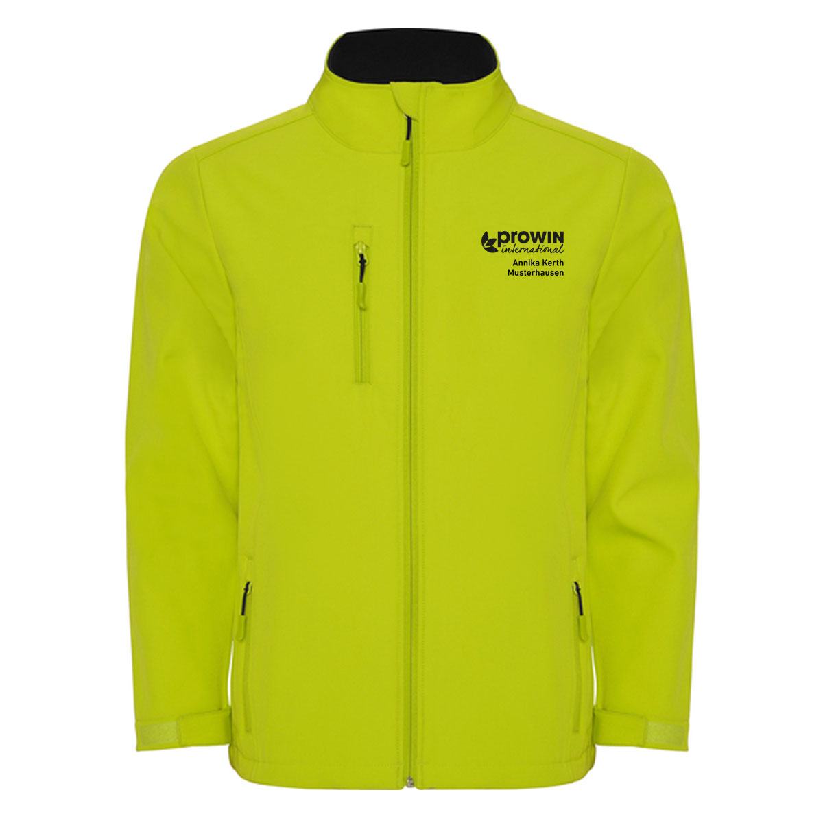 Herren Softshell Jacke mit Stehkragen Grün