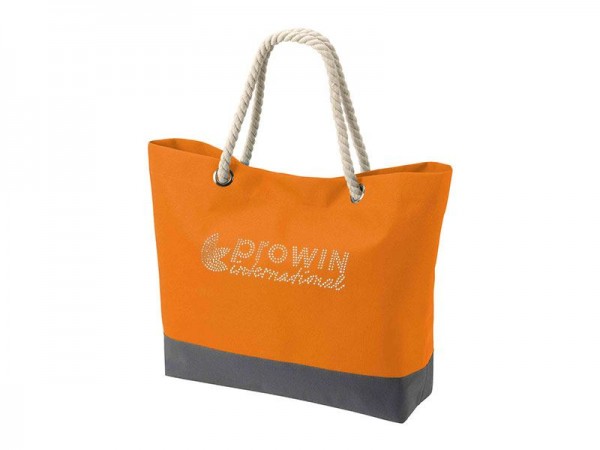 Shopper Tasche Orange mit Strass